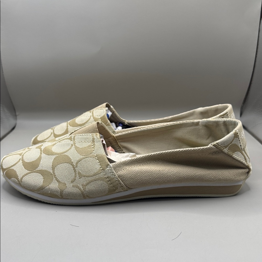 Coach Neutral Signature Canvas Slip-On Loafers - Picture 5 of 9
